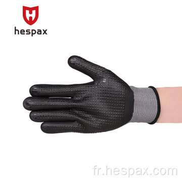 Gants de sécurité en revêtement de nitrile nylon 15g HESPAX